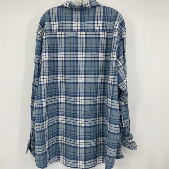 Mutual Wave Blue White Plaid Button-Up Shirt | Size XXL - Picture 2 of 5